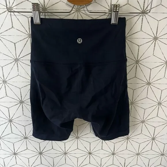 Lululemon Navy Blue Spandex Bike Short 6”