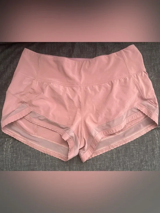 Lululemon Speed Shorts Size 6 Dusty Pink Mesh Running Athletic