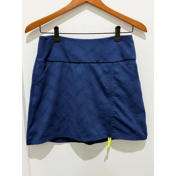 Adidas Womens Golf Tennis Skort Size S Blue‎ Perforated Pattern cinched