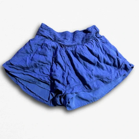 Hollister Women Blue Ultra High-Rise Skirty Shorts Smocked Waist Swiss Dot XS