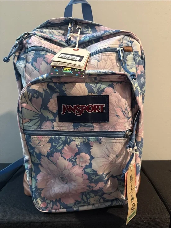 XL Jansport Floral Print Backpack in Pink & Blue