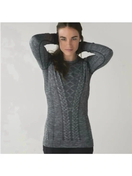 Lululemon Rest Less Pullover (Second Release) Heathered Black Sz 4