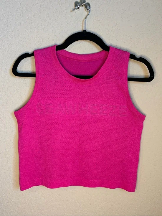 Lululemon Sea Wheeze Swiftly Breathe Cropped Tank Top Highlight Purple/Raspberry