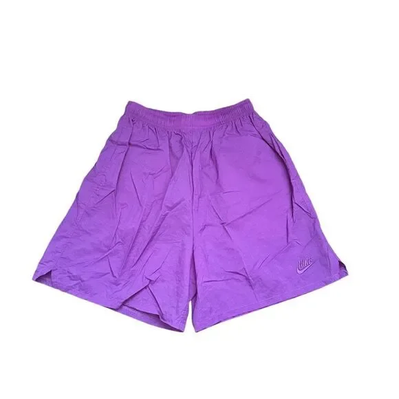 Vintage 90's Nike Nylon Shorts Women's M Purple Gray Tag Deadstock Swoosh‎ Logo