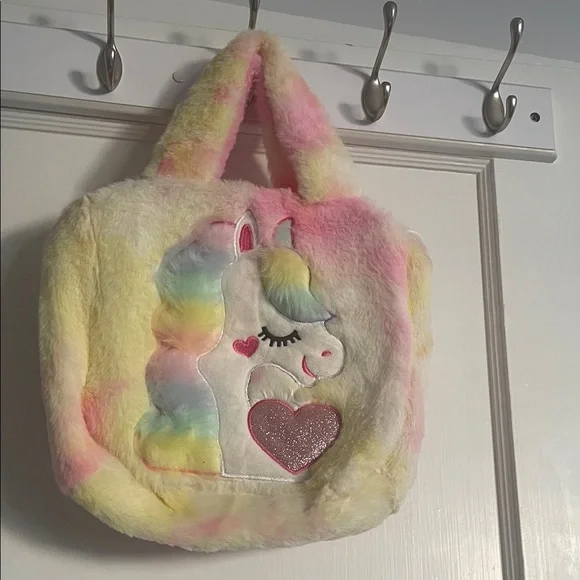 Unicorn Plush Kids crossbody Bag - Multicolor