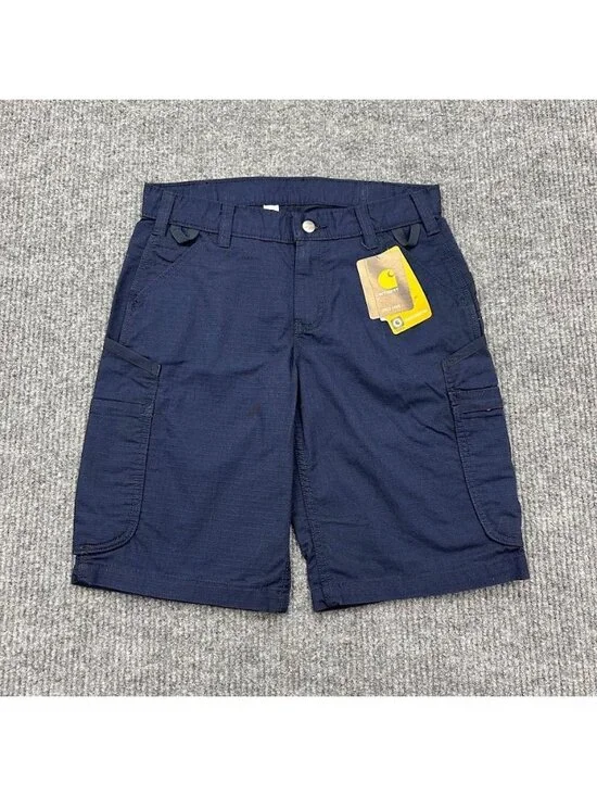 Carhartt Force Broxton Cargo Shorts Utility Pockets Navy Gorpcore Womens 2 NEW