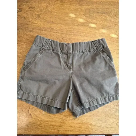J. Crew Women's City Fit Classic Twill 100% Cotton Chino Shorts Brown Size 4