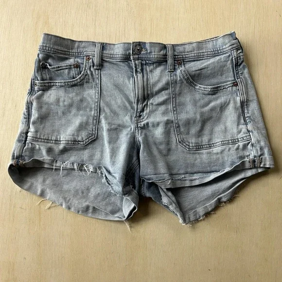 American Eagle Outfitters Shorts Womens M 32W Blue Easy Shortie Cutoff Stretch