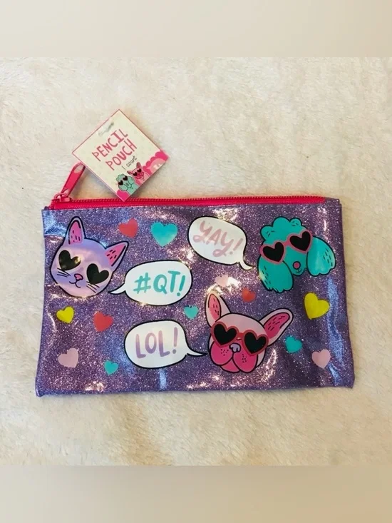 ✨✨5/$10✨✨ Dogs Pets Cat Pencil Pouch makeup bag 2018 Horizon Group USA New