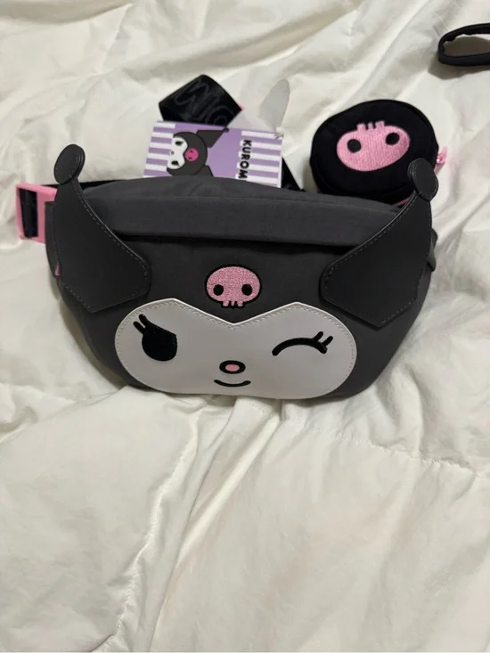 Loungefly Black and Pink Character Kids Waist Bag with Coin Pouch