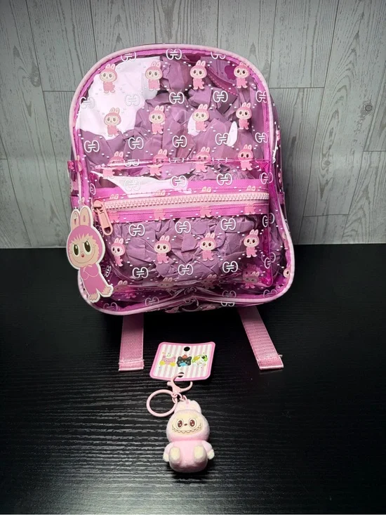 Monsters Small Backpack With Monster Keychain/Bag Charm