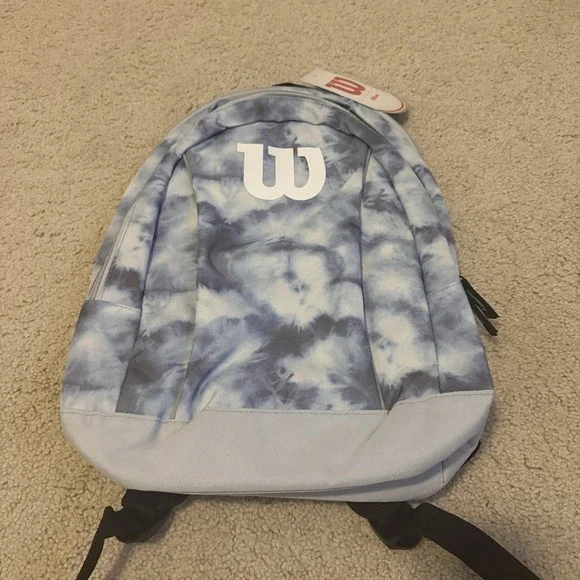 Wilson Junior Tennis Backpack Blue Grey Tie-Dye W Logo 2 Racket New With Tags