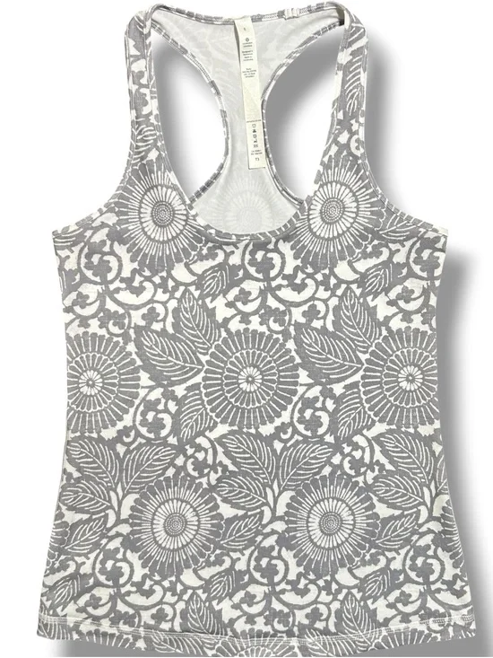 Lululemon Cool Racerback Beachy Floral White Fossil Size 8