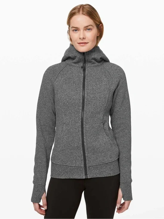 Lululemon Scuba Hoodie *Light Cotton Fleece Heathered Speckled Black