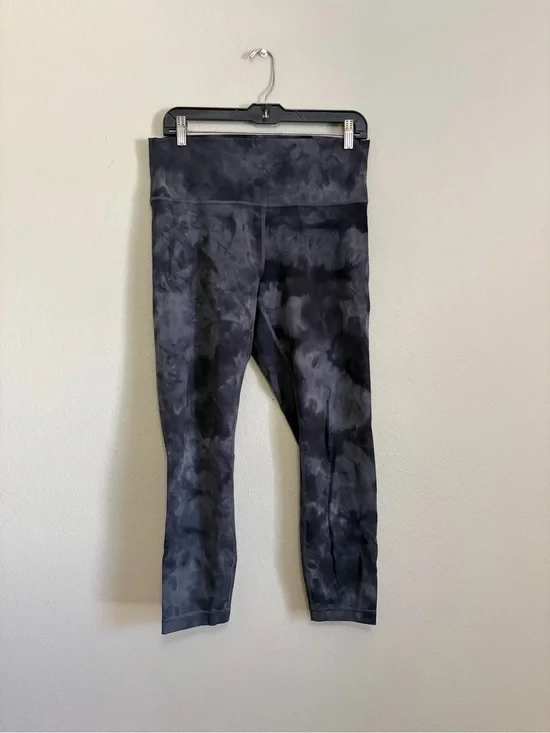 Lululemon High‎ Rise Cropped Leggings Diamond Dye Pitch Graphite Grey size 12