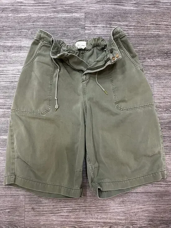 By Anthropologie Womens S Green Utility Shorts Elastic Waist Drawstring Pockets
