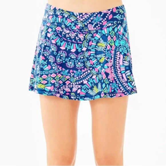 Lilly Pulitzer Navy Multi Floral Print Skort
