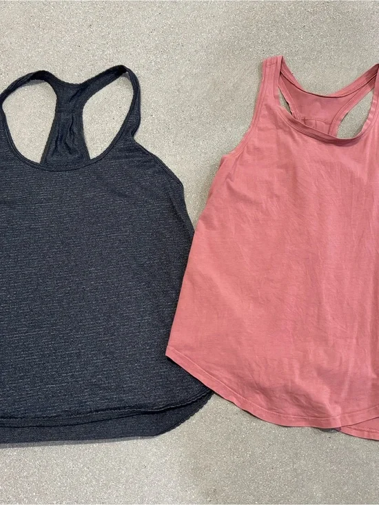 lululemon athletica Racerback Tank Duo - Brier Rose and Charcoal Size 2