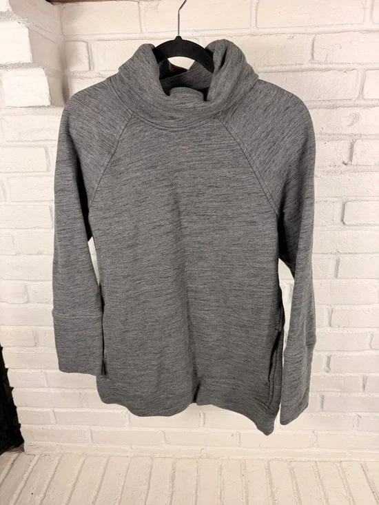 Lululemon Heathered‎ Core Cowl Neck Pullover Gray Soft Stretch Sweatshirt 8