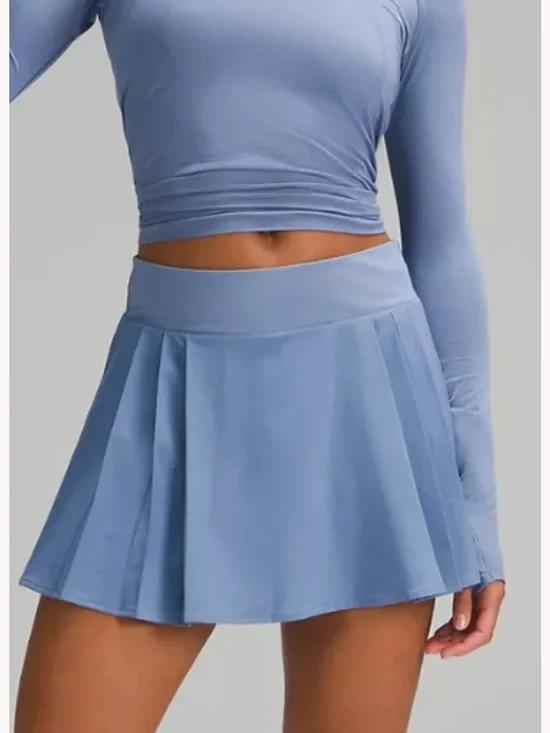 Lululemon Women’s High Rise Side Pleat Tennis Skirt Size 12 NWOT Oasis Blue