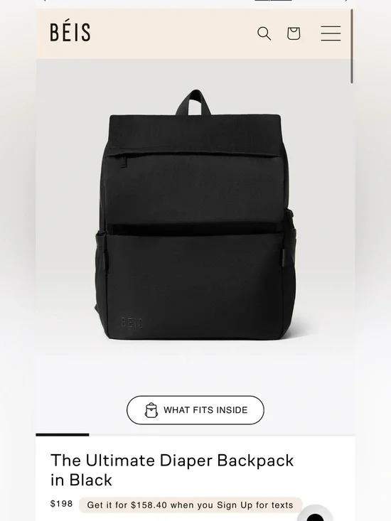 Black Diaper Backpack - Beis