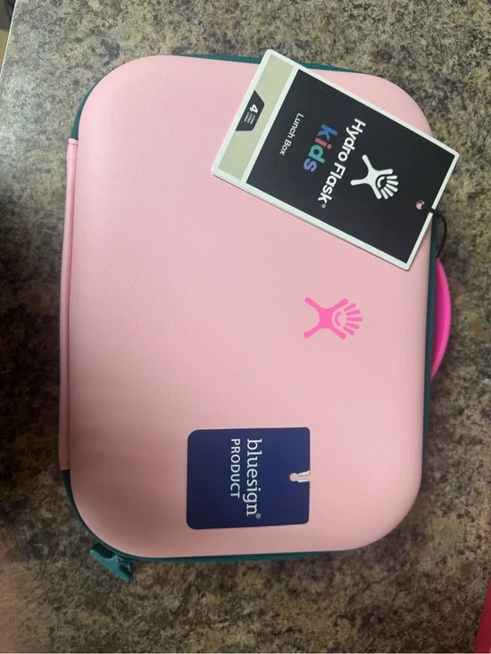Hydro Flask Kids Pink Lunch Box with Teal Trim