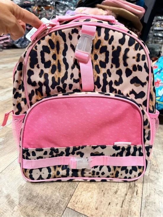 NWT Removed embroidery stitching and will put new name on Leopard Kids Backpack