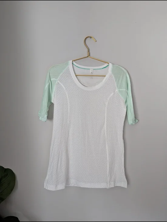 lululemon athletica White Top with Teal Trim