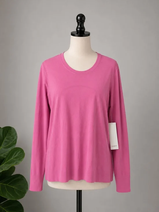 NWT Lululemon Swiftly Relaxed Women's Long-Sleeve Crewneck Top - Hot Pink