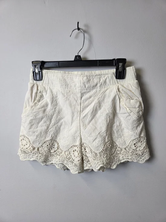 Xhilaration Cream Lace Trim High-Waist Shorts