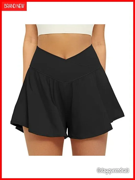 Crossover Athletic Shorts 2 in 1 Flow Running Shorts with Pocket Spandex