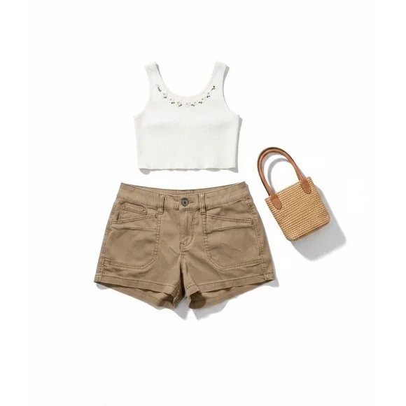 Unionbay Khaki Cargo Shorts Tan Juniors 3 Gorpcore Safari Utility‎ JB23505