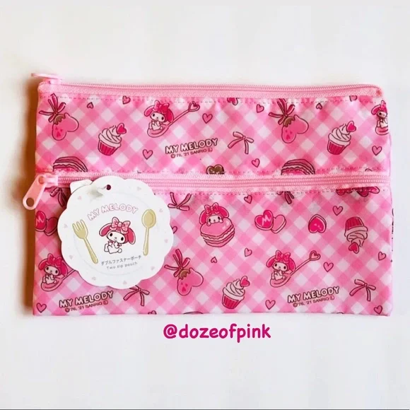 Sanrio My Melody Pink 2 Pocket zipper pouch