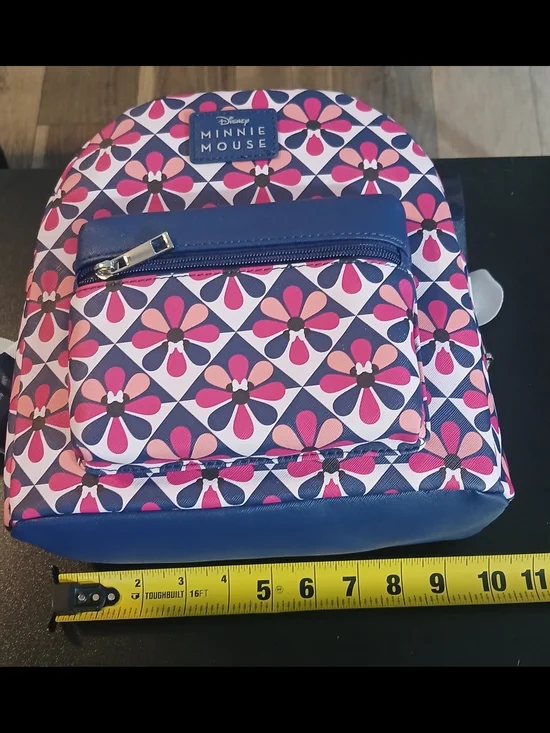 Disney Minnie Mouse Pink and Navy Floral Kids Backpack
