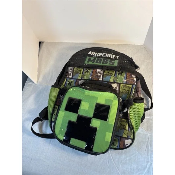 Minecraft Mods Backpack with Attached Thermal Lunch Bag