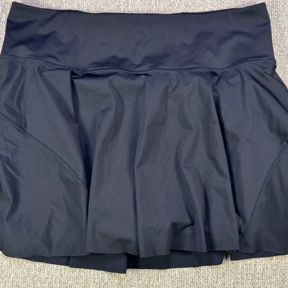 Athleta Ace Tennis Skort 2X Black Built In‎ Shorts Zipper Pocket NWOT Plus