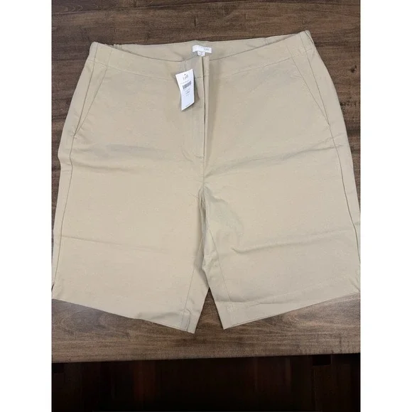 Women's JJill Khaki Shorts Flat Front Size 18 New with Tags‎