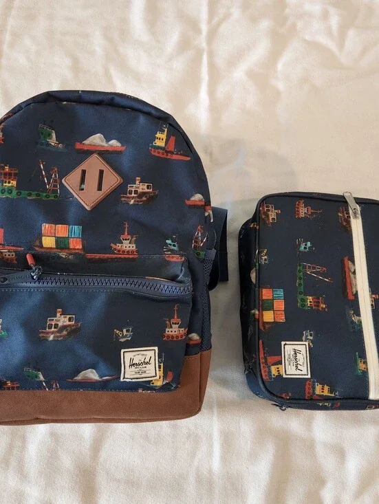 Herschel Supply Co Heritage Youth Backpack & Lunch Bag Ships Nautical Theme