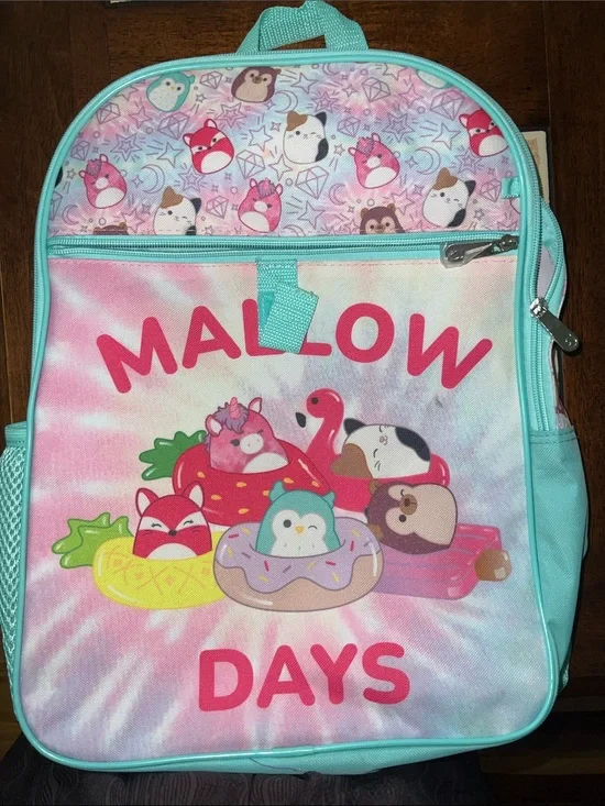 Squishmallows Kids Backpack - Pink, Teal, Purple