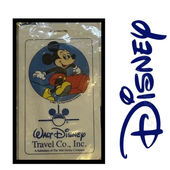 Walt Disney Travel Company - Mickey Mouse - Luggage Suitcase Bag ID Tag - Plane