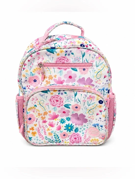 Mibasies Girls Floral Backpack Preschool Kindergarten School Book Bag Pink
