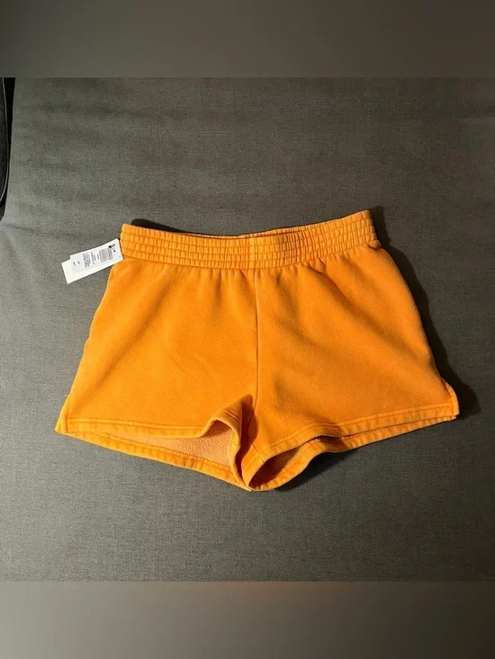 Aritzia Cozy Fleece orange shorts