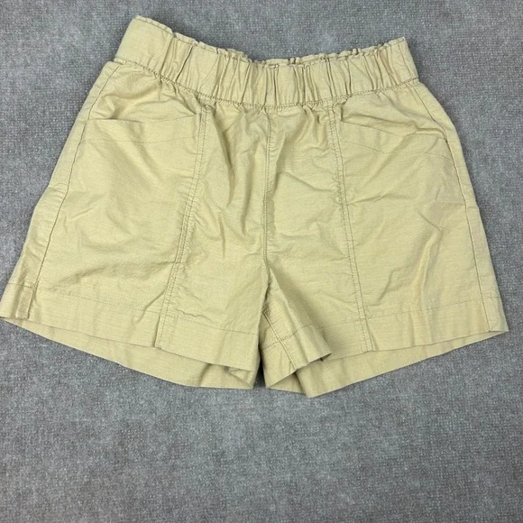 Levi Strauss & Co Shorts Womens Large Khaki Cotton Elastic Waist Pull On Classic