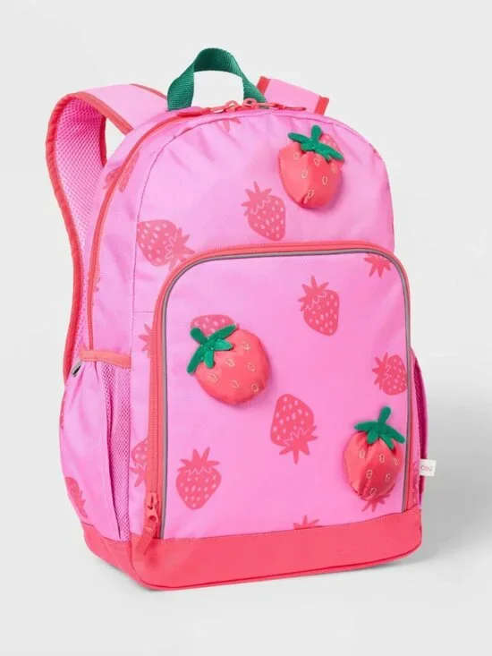 NEW Cat & Jack Kids' Classic Backpack in Strawberry Pattern