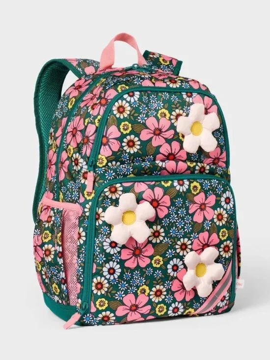 NEW Cat & Jack Kids' 17'' Classic Backpack in Flowers Print