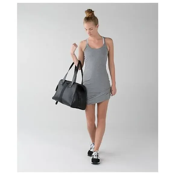 LULULEMON RARE Beach To Studio Vitasea Asymmetrical Hem Dress Size 4 Gray
