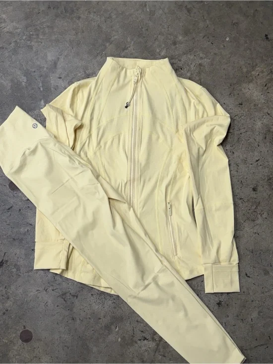 lululemon athletica Light Yellow Jacket and Leggings Set