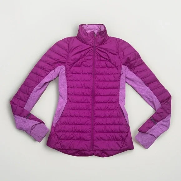 Lululemon Fluff Off Jacket Ultra Violet‎ Pink Sz 4 Athletic Running Down Puffer