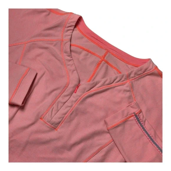 Lululemon Love Some Run Women's 10 Heathered Peach 1/4 Zip Pullover Top