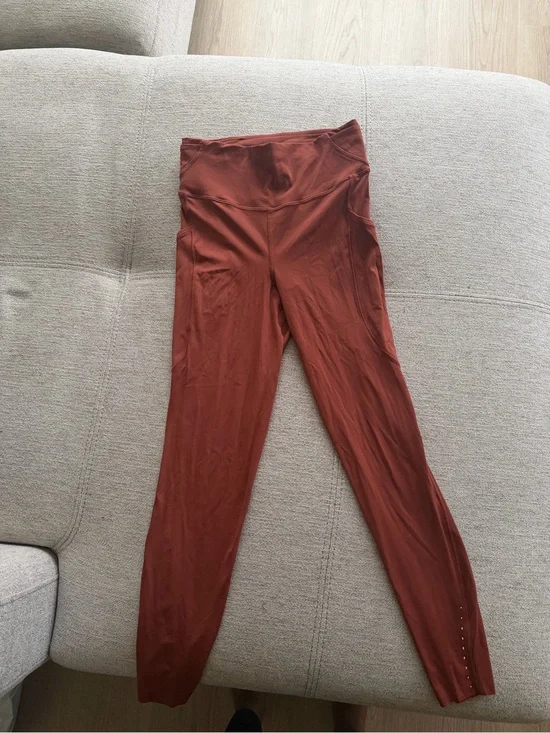 Lululemon Rust-Colored High-Waist Leggings